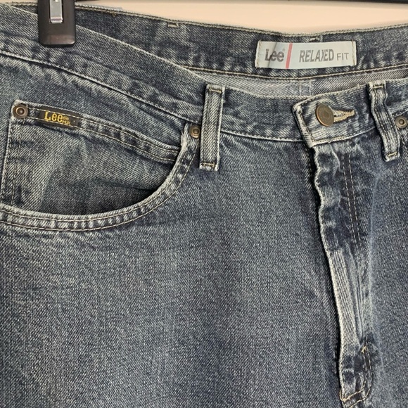 Lee Relaxed Fit Straight Leg Stone Wash Denim Jeans, [Men’s 36x32] 100% Cotton - Picture 4 of 6